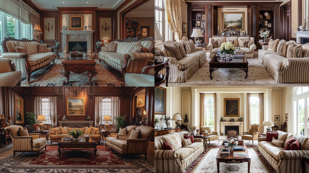 midjourney generated living room in a traditional style