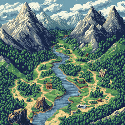 midjourney snes pixel art prompt
